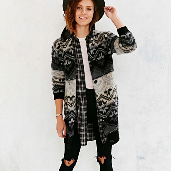 Urban Outfitters Sweaters - UO BDG brushed fair isle cardigan duster sweater